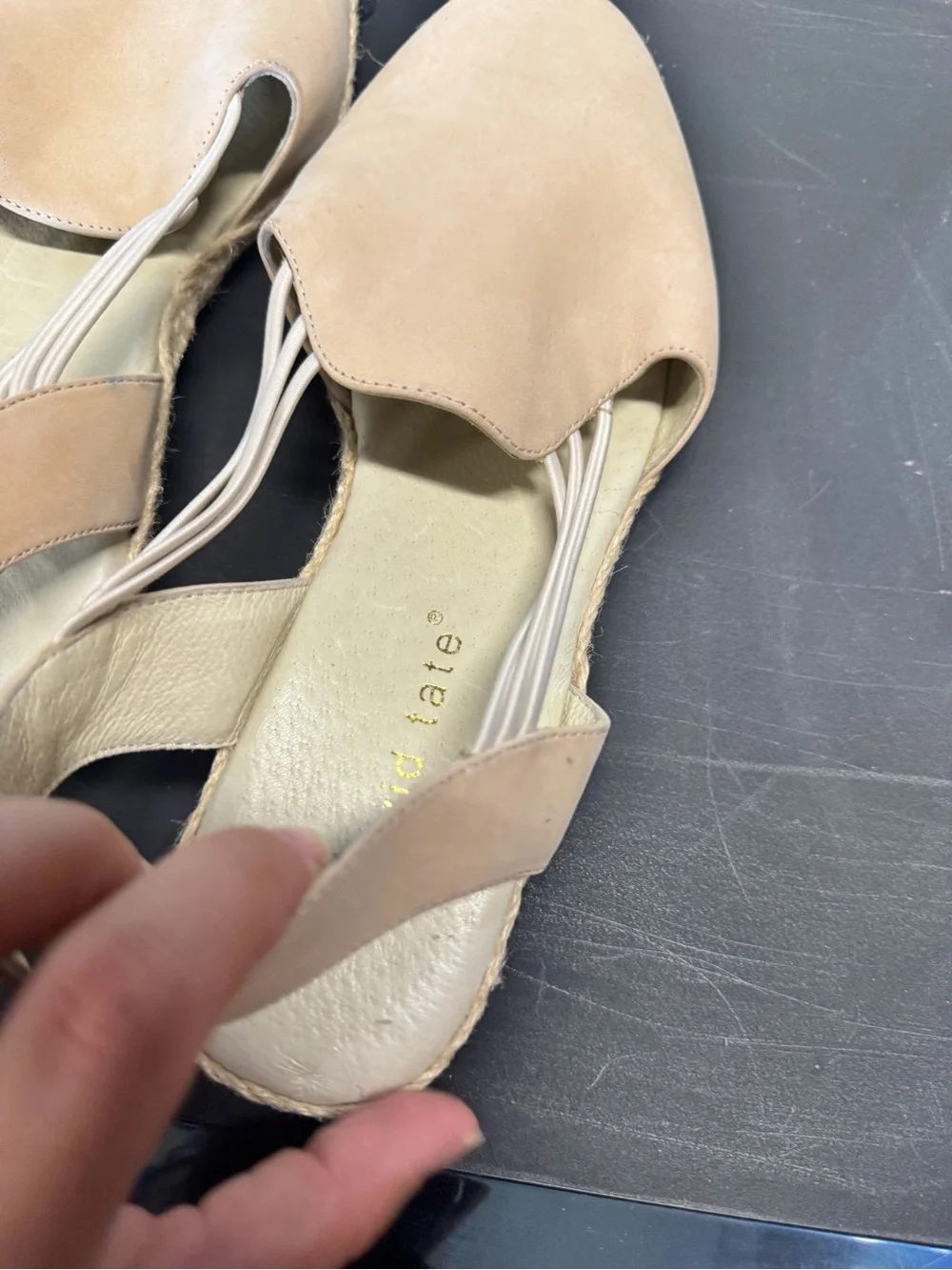 David Tate Leather Women’s Espadrille Slingback Flats Size 10